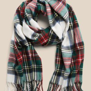 NWOT Banana Republic Festive Plaid Multi Color Donagle Scarf